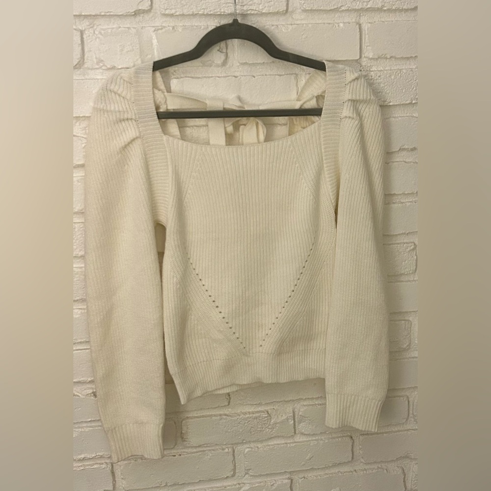 Idem Ditto Cream Tie Back Bow Sweater